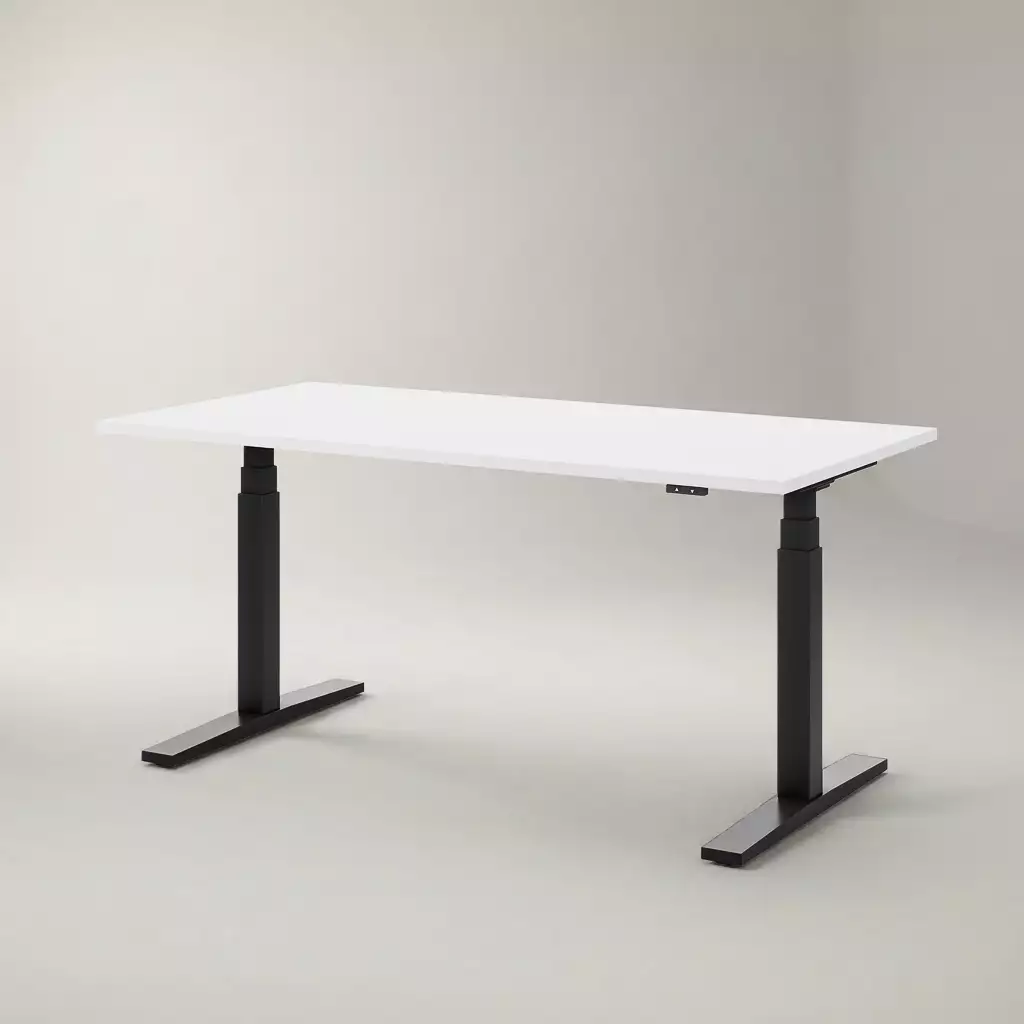 Höhenverstellbarer Schreibtisch Imperio Lift Q2, schwarz 160 x 80 cm