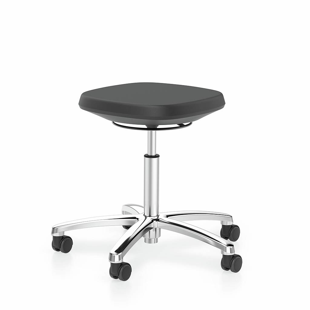 Laborhocker Bimos Labsit Schwarz | höhenverstellbar | Doppelrollen weich| DIN 6887 | Labor-Sicherheitsklasse S1 bis S3 | Bimos | drehbar
