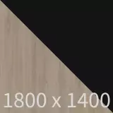 Höhenverstellbarer Eckschreibtisch Blankenese - graue eiche/schwarz B1800 x T1400