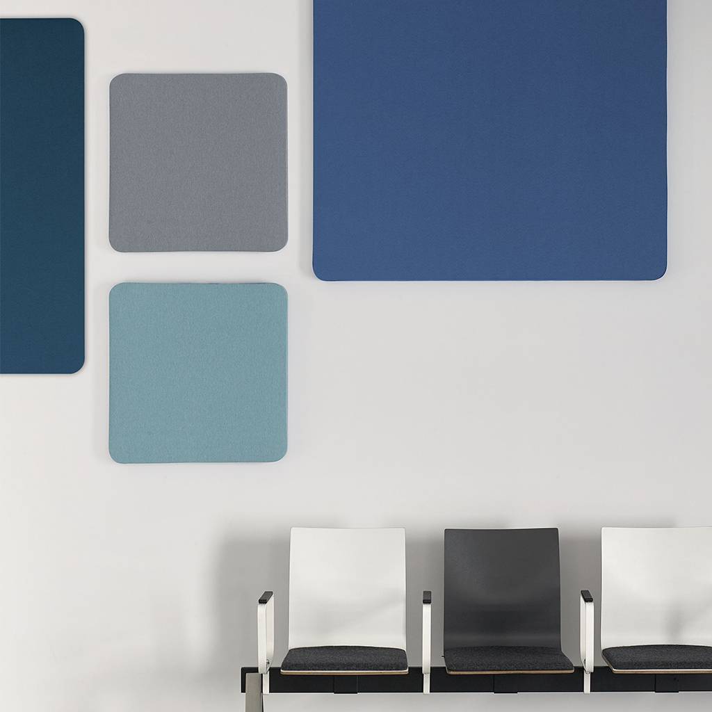 Akustik-Wandabsorber Calm Quadrate, grau, Schallabsorptionsklasse A, BxHxT: 60 x 60 x 5 cm