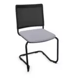 Freischwinger Klaus mit Netzrücken - schwarz/grau