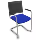 Freischwinger Klaus mit Netzrücken und Armlehnen - königsblau (C6)