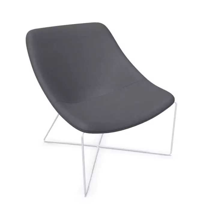 Design Lounge Sessel Mishell Grau | Stahl | Sitzhöhe 39 cm | Pulverbeschichtete Kufen | Tini | fertig montiert | bis 120 kg