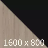 Höhenverstellbarer Schreibtisch Blankenese - graue eiche/schwarz B1600 x T800