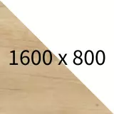 Höhenverstellbarer Schreibtisch Sydney - Platte Eiche Natur Gestell weiß B1600 x T800