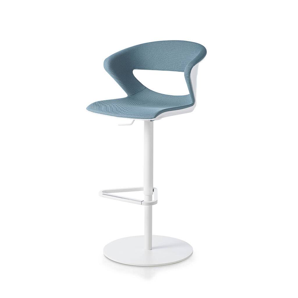 Barhocker Avellino höhenverstellbar, Schwarz / Braun, Stahl / Kunststoff, Fußring