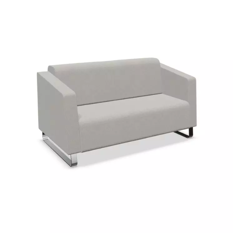 Sofa Toronto 2-Sitzer mit Armlehnen Grau | Breite 144 cm | Höhe 79,5 cm | Tiefe 83 cm | Sitzplätze 2 | Gestell Stahl verhromt | gepolstert | Bariton