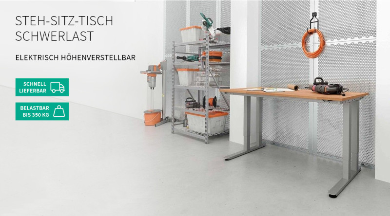 Steh-Sitz-Tisch Schwerlast
