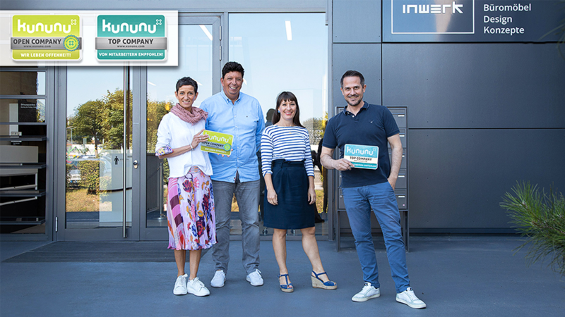 OPEN COMPANY UND TOP COMPANY Kununu zeichnet die Unternehmenskultur von Inwerk aus