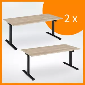 Höhenverstellbarer Schreibtisch Masterlift® Flex Eiche Dekor - 2er-Set