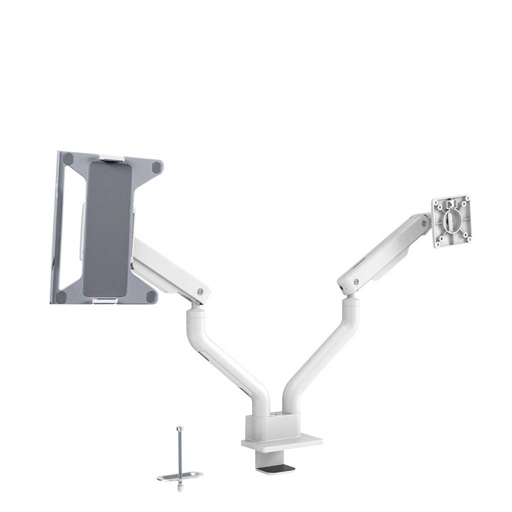 Monitorarm Inwerk Duo Fit, weiß mit Laptop-Halterung