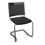 Freischwinger Klaus mit Netzrücken - chrom/schwarz