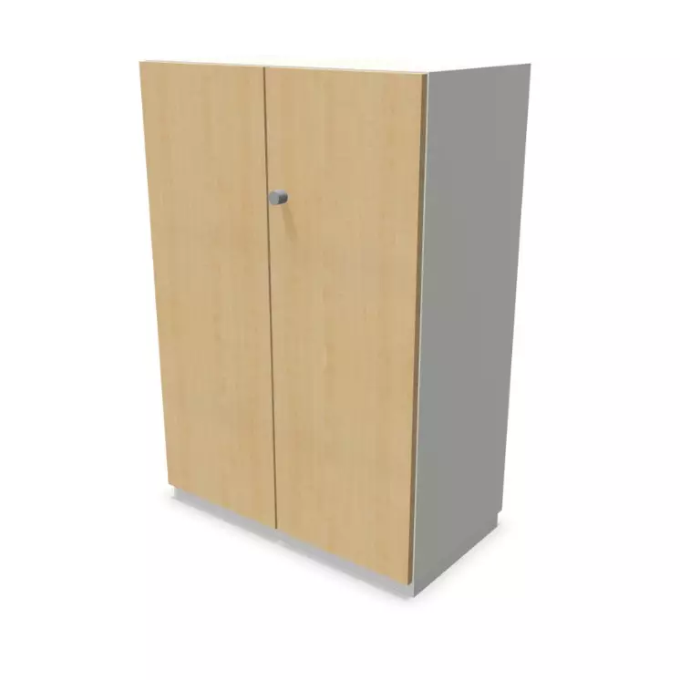 Profi-Aktenschrank mit Flügeltüren KombiNova Ordnerhöhe 3 Weiss/Braun | Höhe 112,5 cm | Breite 80 cm | Tiefe 44 cm| abschliessbar | Bravo