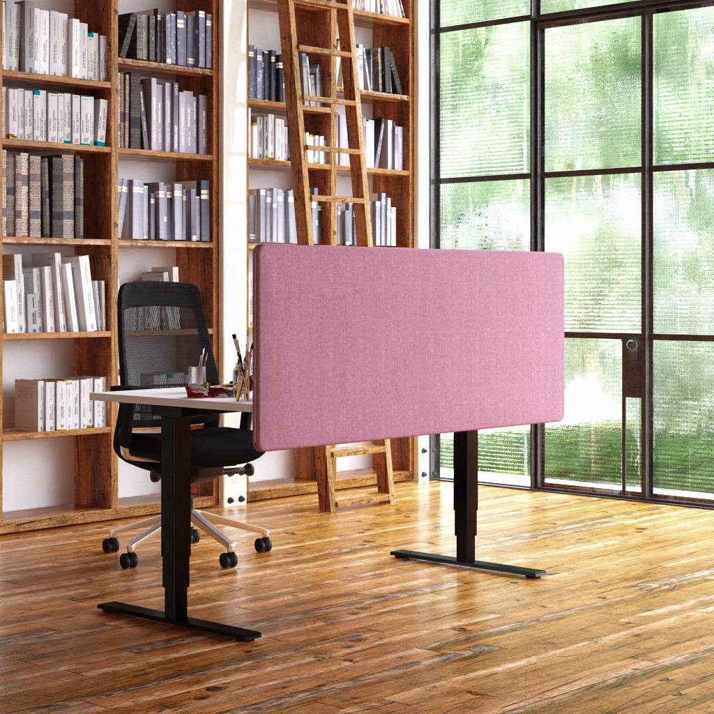 Akustik Tischtrennwand Cord Soft, Grau, 83,3 x 50 cm, MDF-Platte / Polyester