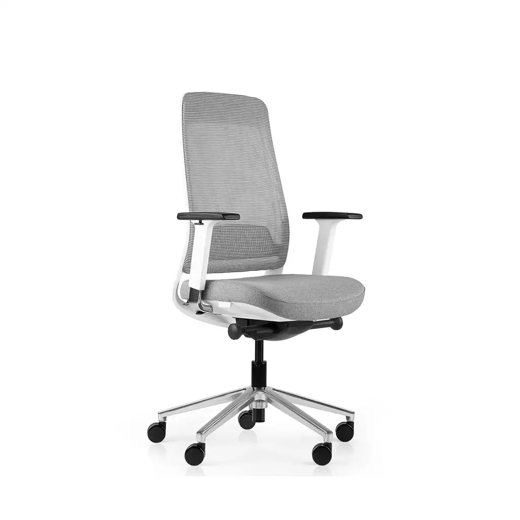 Bürodrehstuhl Inwerk Teamo Plush weiß-grau