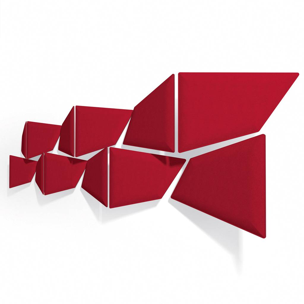 Caimi Akustik-Wandpaneel Sanremo, rot, schallabsorbierend, Paneel drehbar