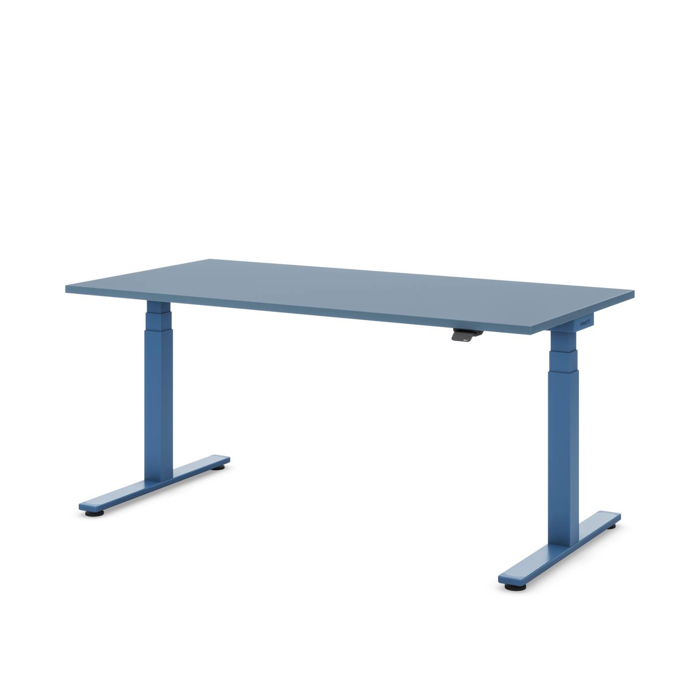 Höhenverstellbarer Schreibtisch 160cm x 80cm Blau Masterlift ColorFlex | Made in Germany | Stabil | Inwerk | Elektrisch | 10 Jahre Garantie