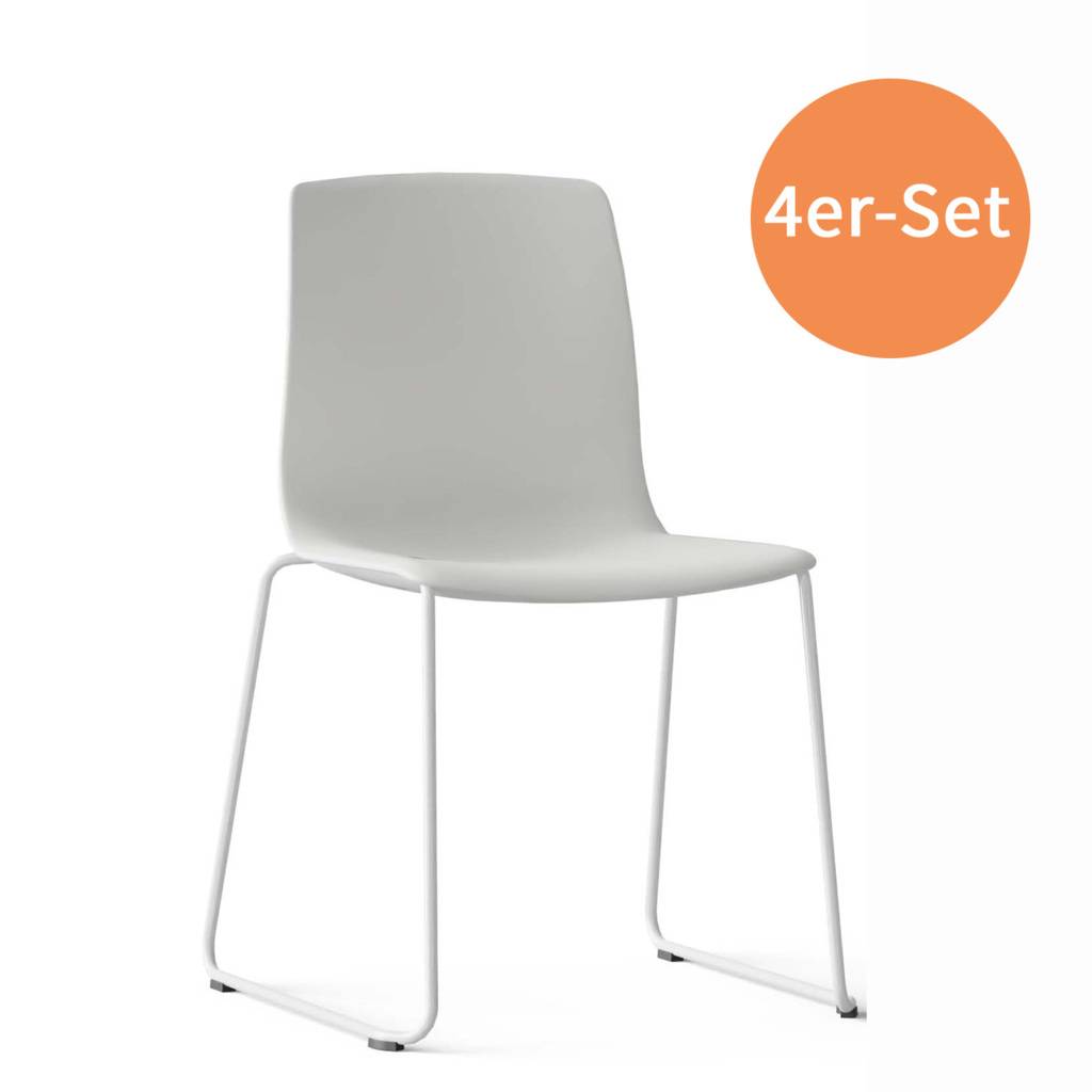 Besucherstuhl A-Nooma 50 Kufengestell Express 4er-Set, weiß