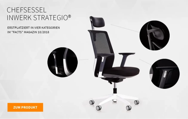 Inwerk Strategio® – Bürostuhl mit Kopfstütze