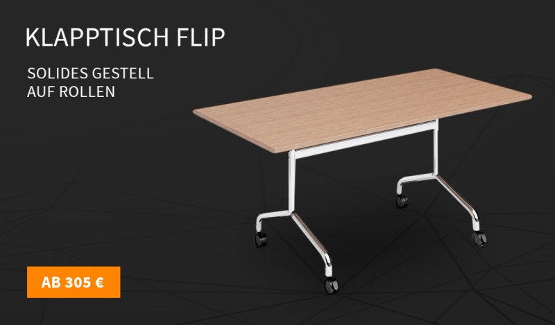 Klapptisch Flip auf Rollen