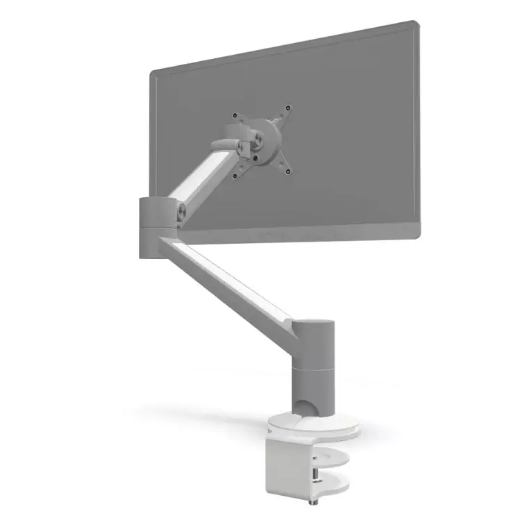 Monitorarm Viewlite + Dataflex für 1 Bildschirm Grau | Aluminium Gestell | Tischklemme 5 - 40 mm | VESA 100x100 | Tragkraft bis 10 kg | drehbar
