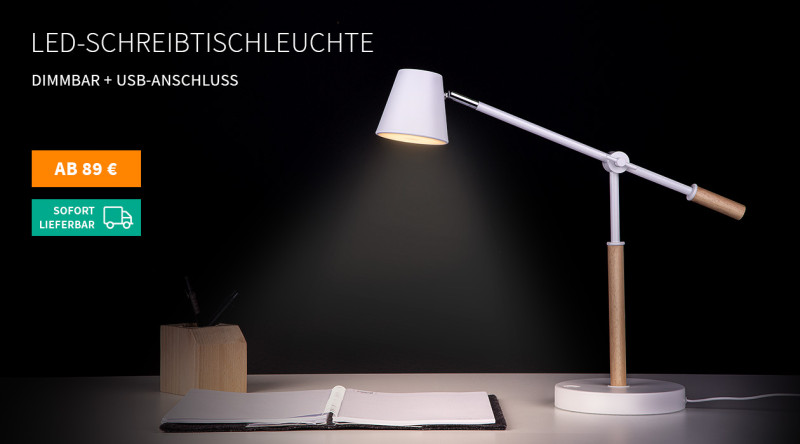 LED-Schreibtischleuchte mit Echtholz