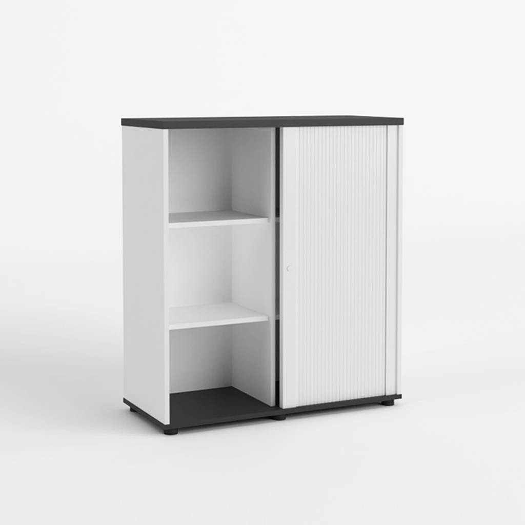 Rollladenschrank Helsinki 3 OH, 100 x 113 x 43 cm, Anthrazit / Grau / Weiss