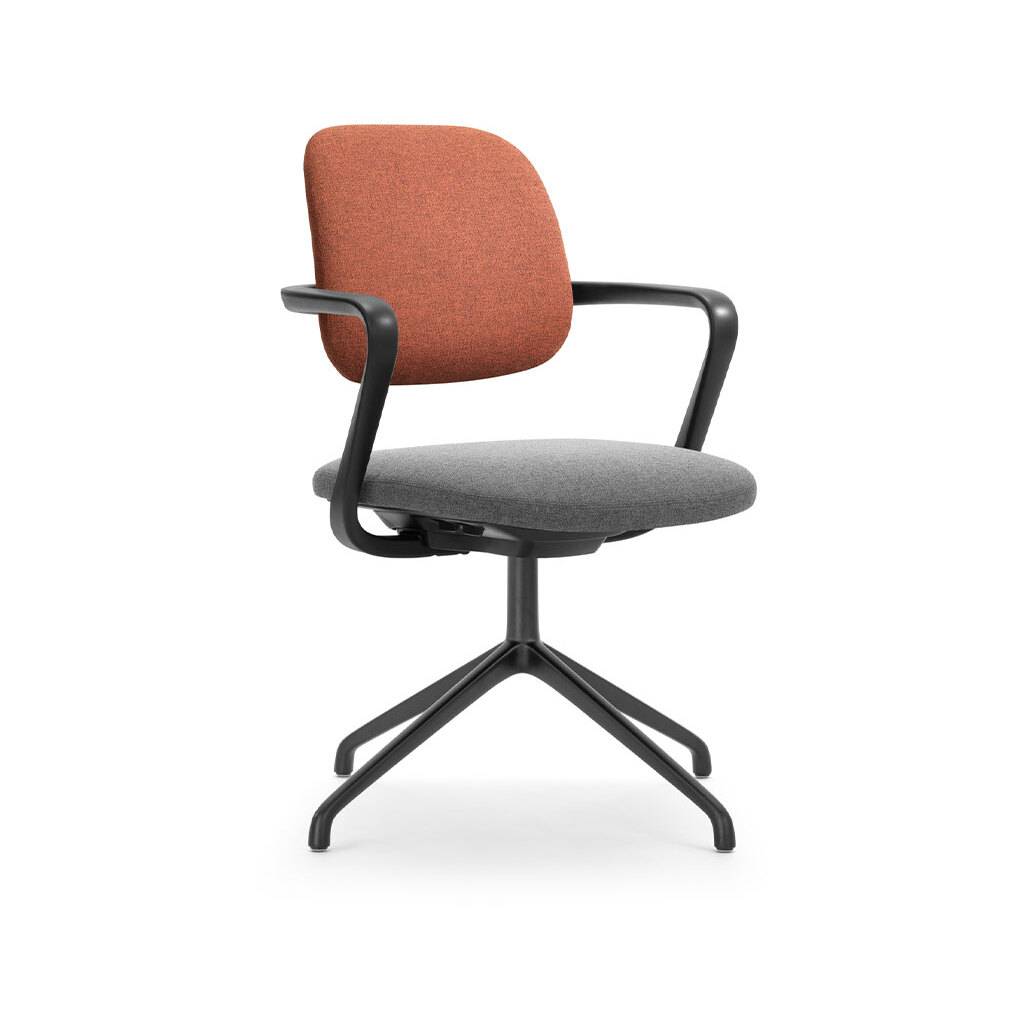 Konferenzstuhl Girsberger Ategra | schwarz | gepolstert | ergonomisch | Rückenhöhenverstellung | körpersynchrones Zurücklehnen | fertig montiert