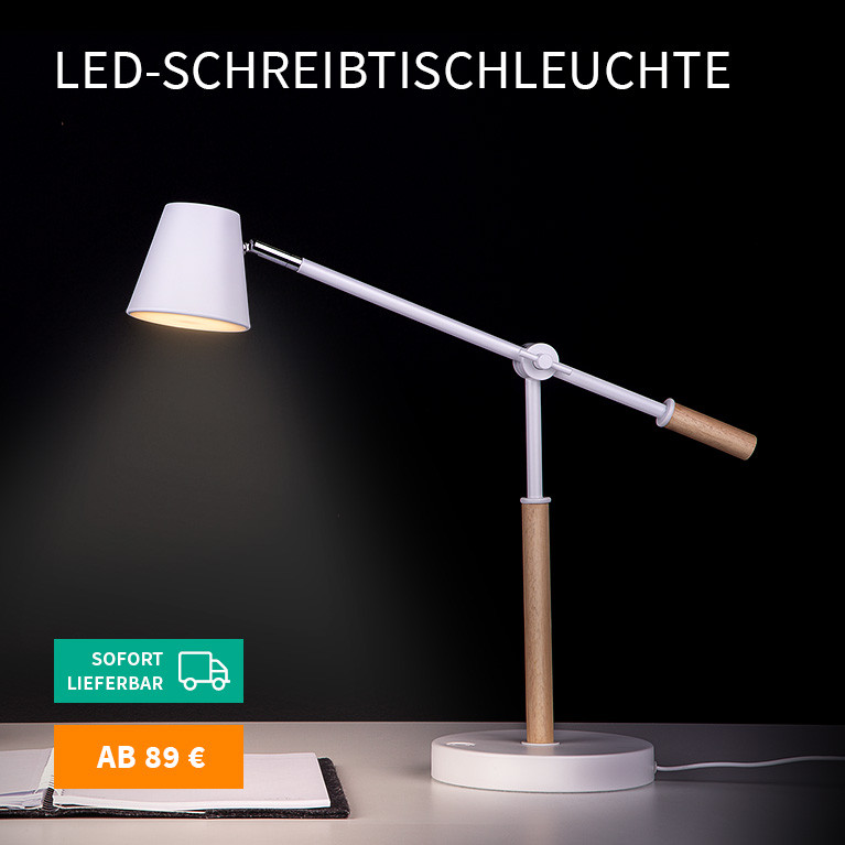 LED-Schreibtischleuchte mit Echtholz