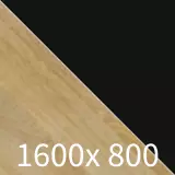 Büro Schreibtisch Lemgo Rundfuß - eiche/schwarz B1600 x T800