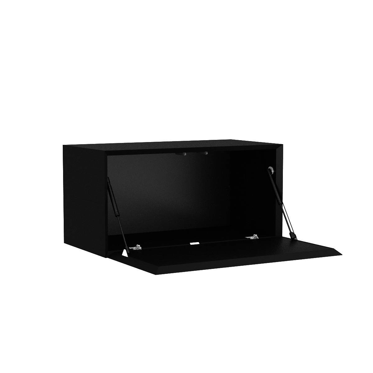 Masterbox B 800 x H 400 mm mit Klappe schwarz | modular | Stahl | werkzeuglos mit Magnetfolie | grifflos | Softlack | 100% recyclingfähig - Inwerk