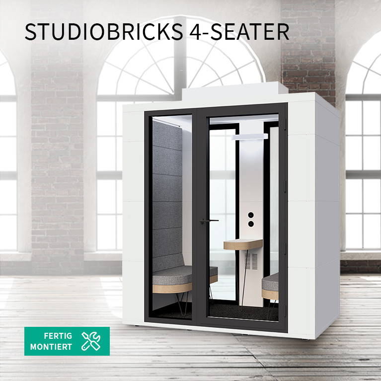 Akustikkabine Studiobricks mit Theke, 4 Personen