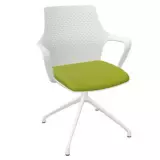 Besprechungsstuhl Adria 4-Stern-Fußkreuz - weiß Bezug grün