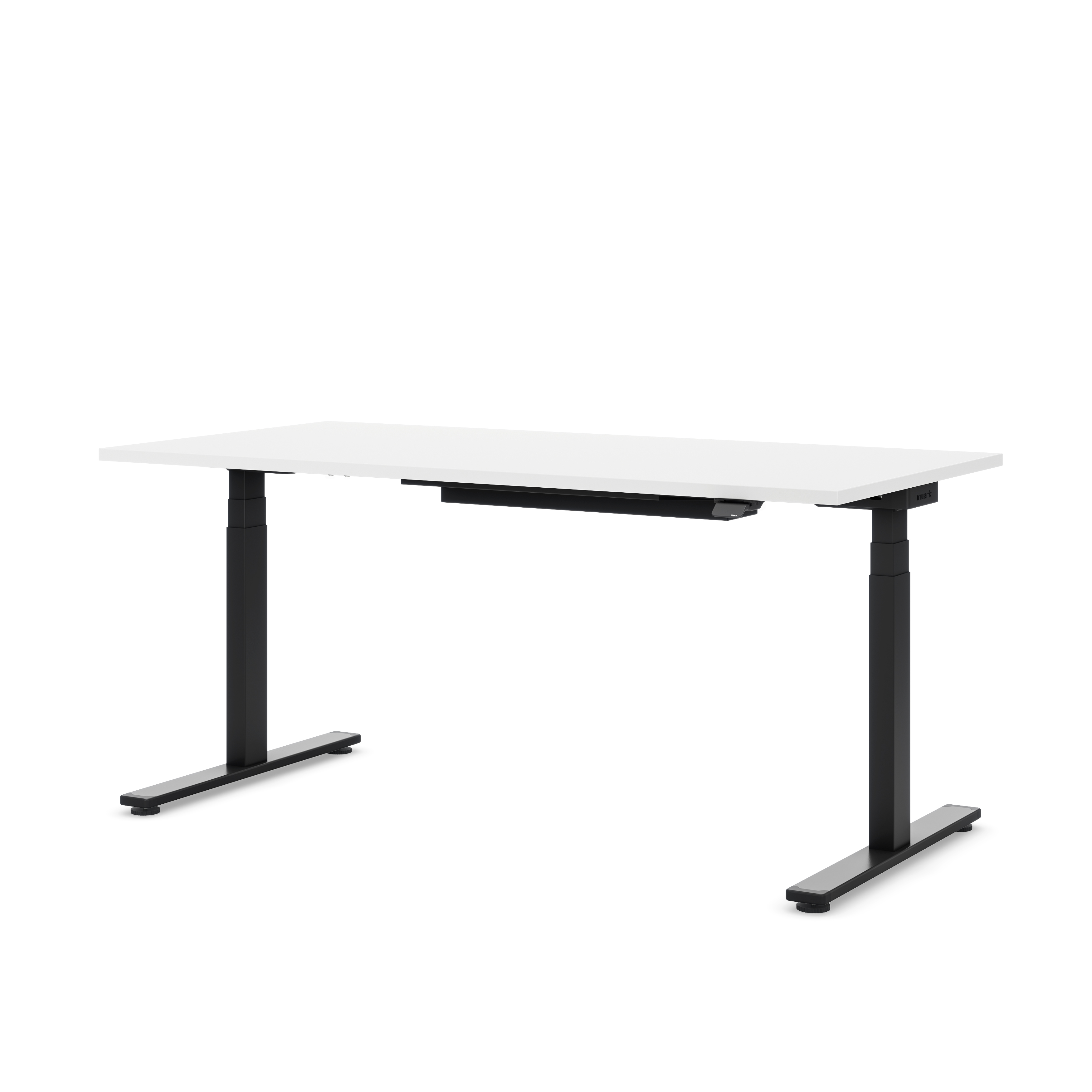 Masterlift Flex höhenverstellbarer Schreibtisch schwarz 160 x 80 cm und Kabelmanager