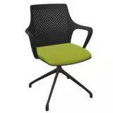 Besprechungsstuhl Adria 4-Stern-Fußkreuz - schwarz Bezug grün