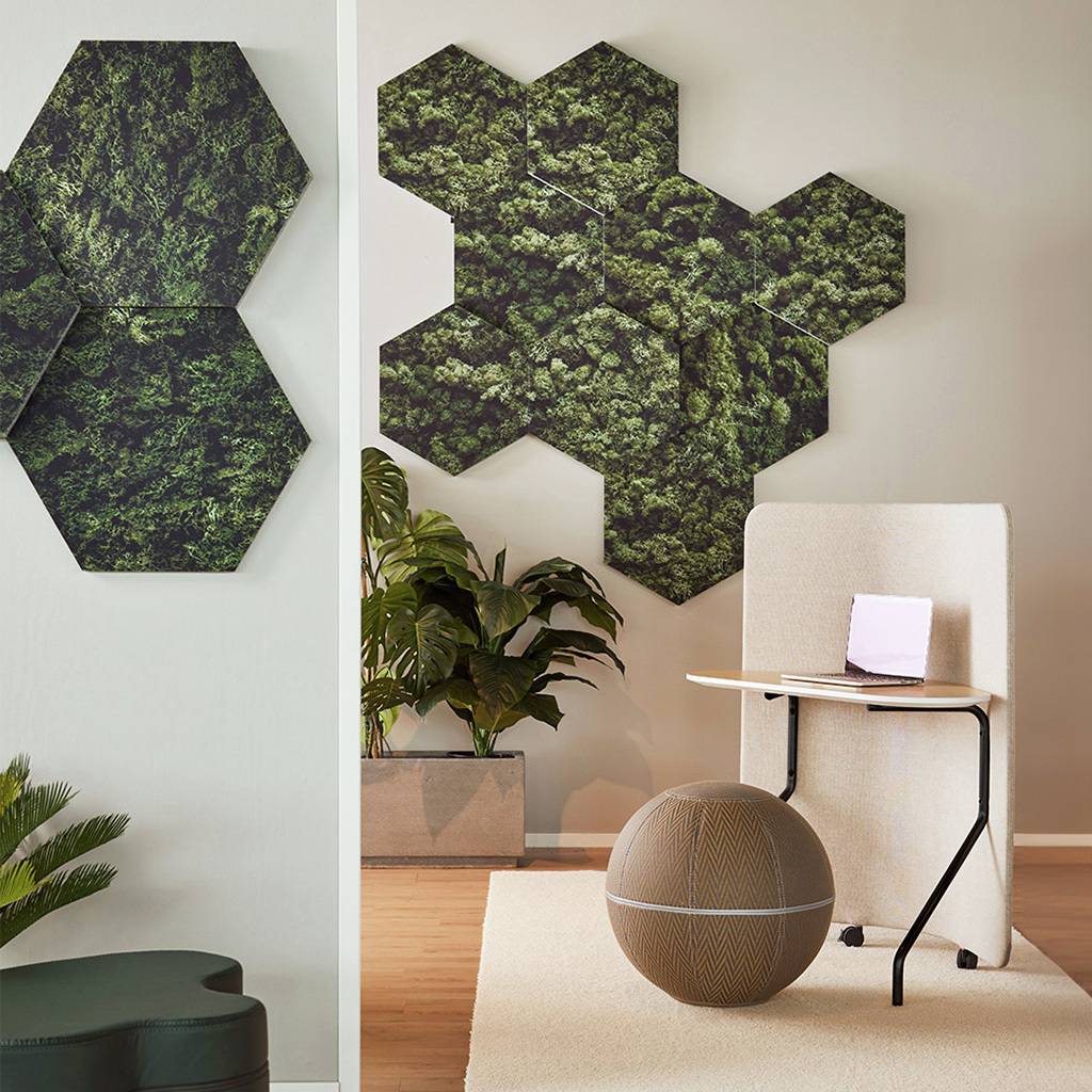 Akustik Wandabsorber Hexa Print , 6 Stk. im Set