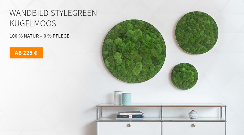 Wandbild rund styleGREEN Kugelmoos