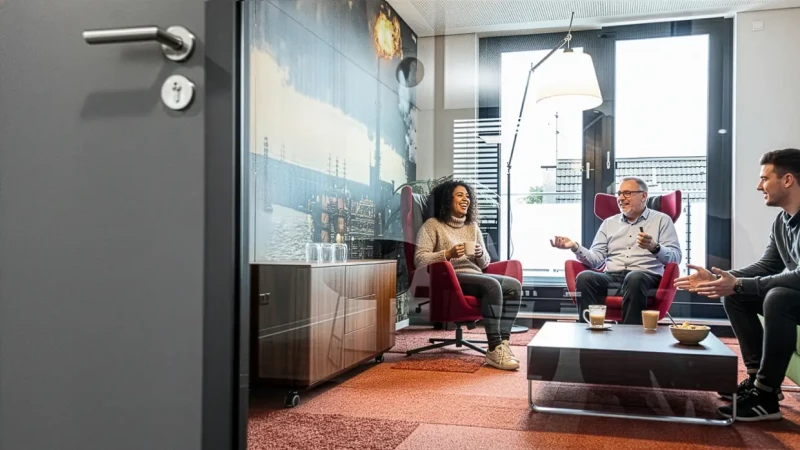 AWO Duisburg – Ungezwungener Meetingraum mit Loungemöbeln AWO Duisburg – Ungezwungener Meetingraum mit Loungemöbeln