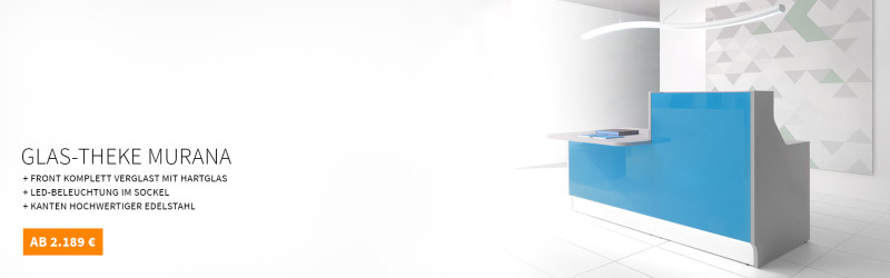 Glas-Theke Murana in blau
