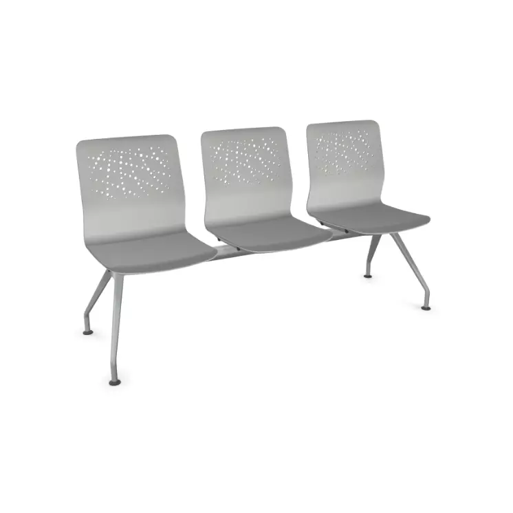 Design Traversenbank A-Urban 10 Weiss| 3 Sitzplätze | Aluminium Gestell | Toro | FSC | ergonomisch | atmungsaktiver Rücken mit Lochung