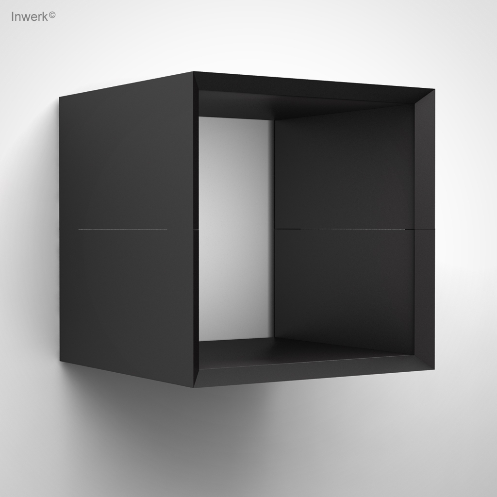 Wandregal Masterbox® B 400 x H 400 mm schwarz | Inwerk Büromöbel | Wandregale