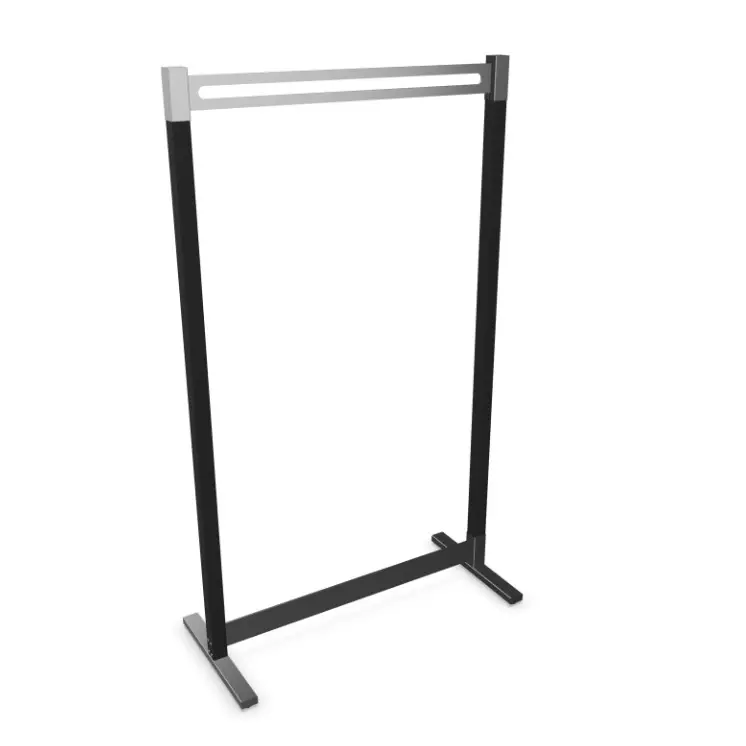 Garderobensystem aus pulverbeschichteten Stahl Schwarz/Grau | Stahl | Höhe 170 cm | Breite 100 cm | Cortina