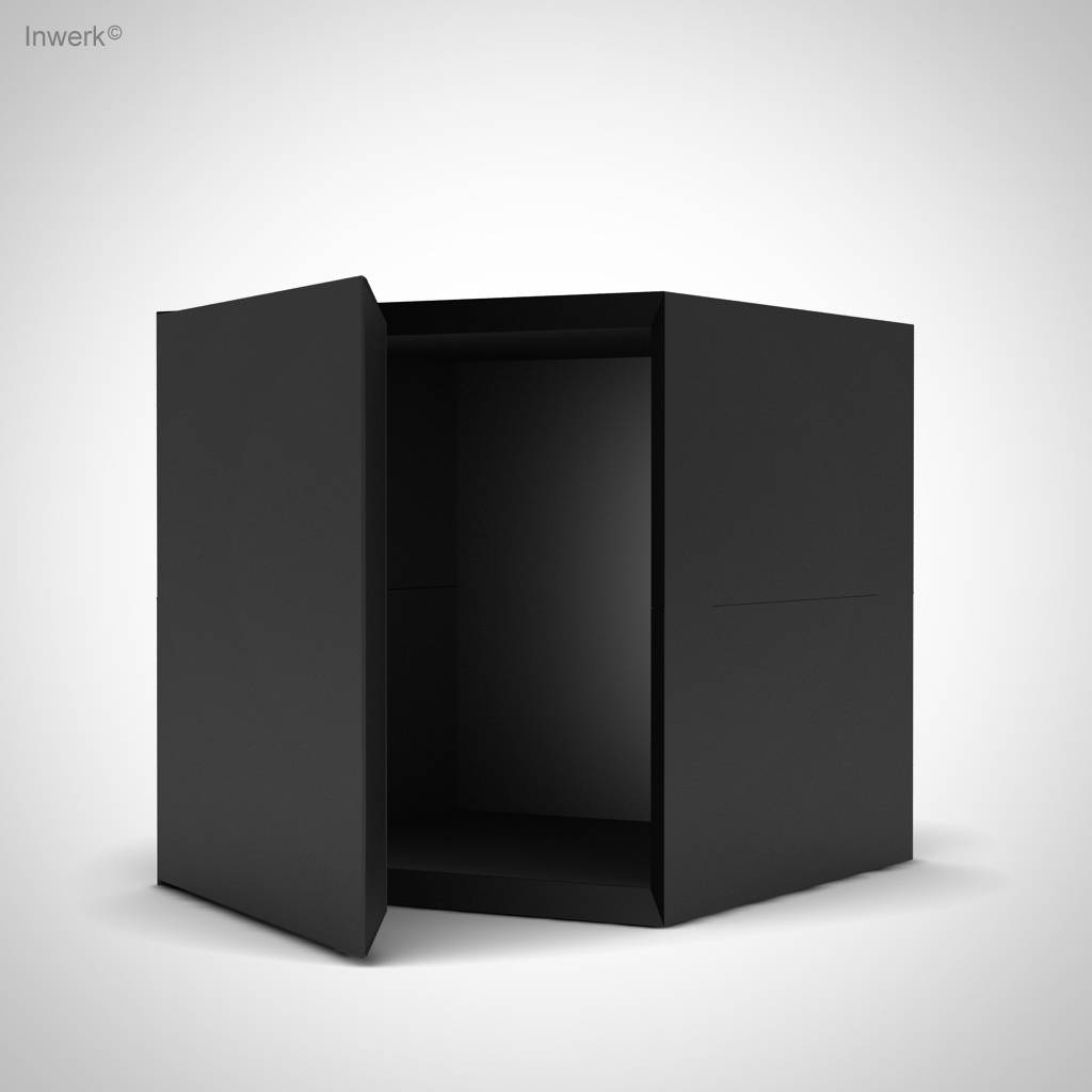 Masterbox B 400 x H 400 mm mit Tür schwarz - modular erweiterbar | werkzeuglos | Stahl | grifflos Push to Open | Softlack - Inwerk