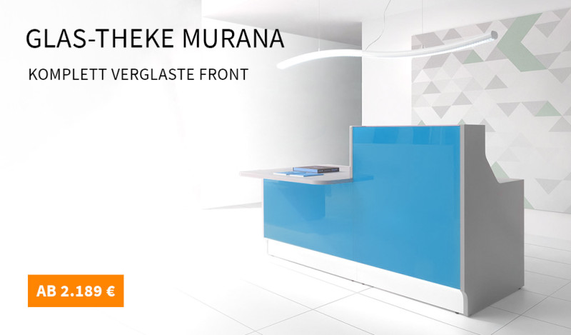 Glas-Theke Murana in blau