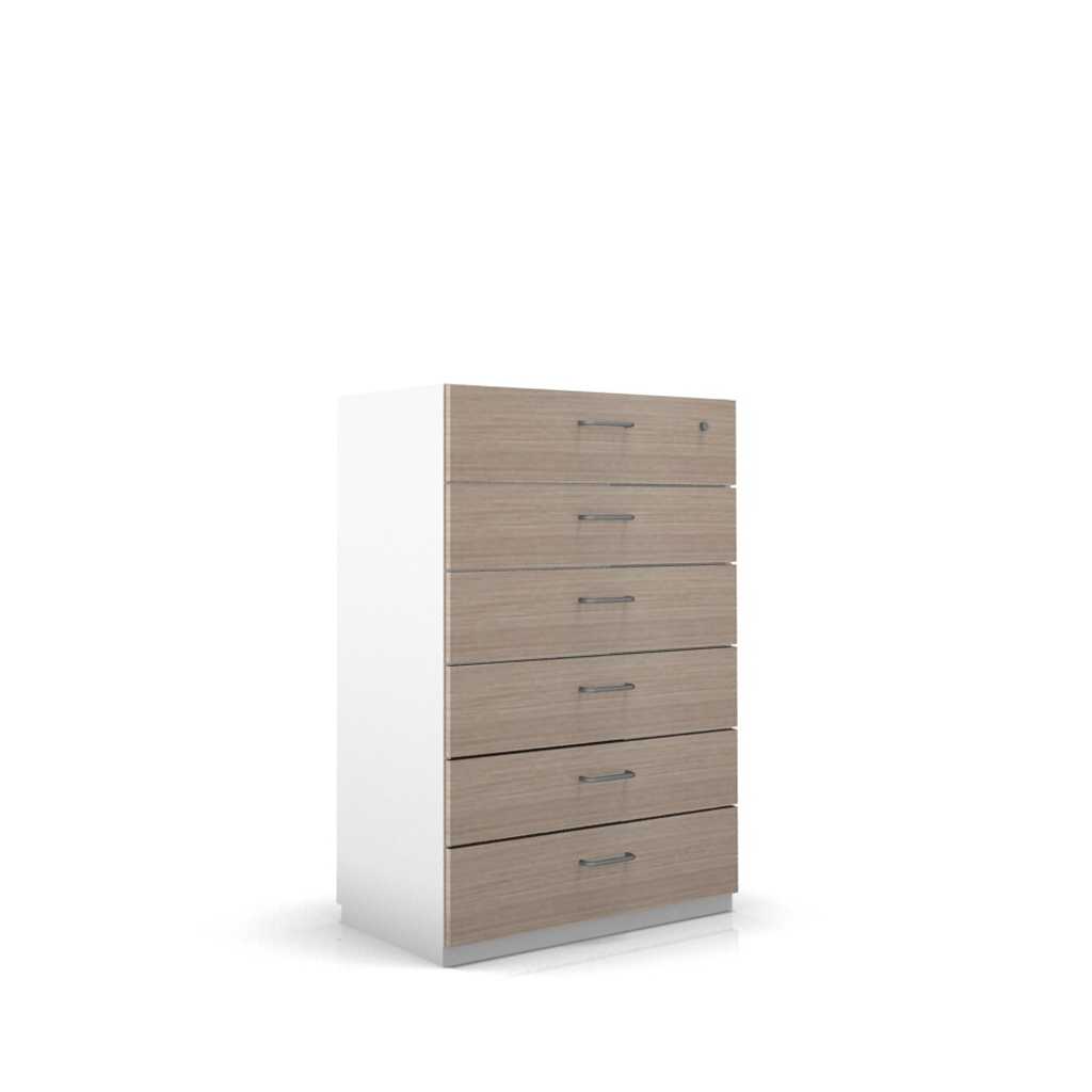Schubladenschrank 12 Schubladen Klassischer Schubladenschrank in Holzoptik zum Abschließen mit sechs Schubladen