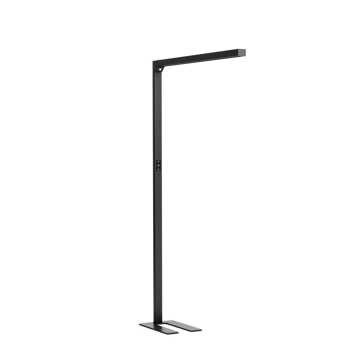 LED Büro Stehleuchte Lumer Slim - blendfrei | Dimmer | Sensor | Präsenzmelder | direkt-/indirekt strahlend | Augenschonend | schwarz - Inwerk