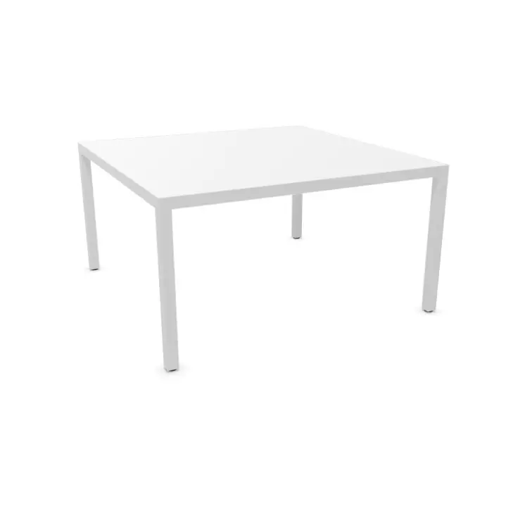 Mapri eleganter Konferenztisch Weiss | Höhe 74 cm | Breite 140 cm | Tiefe 140 cm | FSC zertifiziert | Melamin | 4-Fuss | Toro