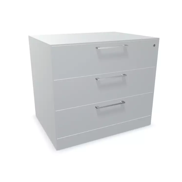 Karteischrank C+P C3000 - DIN A5 quer Grau | 3 Schubladen | abschliessbar | Höhe 71 cm | Breite 80 cm | 60 cm | C+P