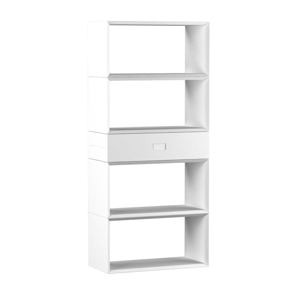 Regal Masterbox Höhe 180 cm | Breite 80 cm | Ordnerhöhe 4 weiss | Schublade | Inwerk | Stahl | Softlack haptik