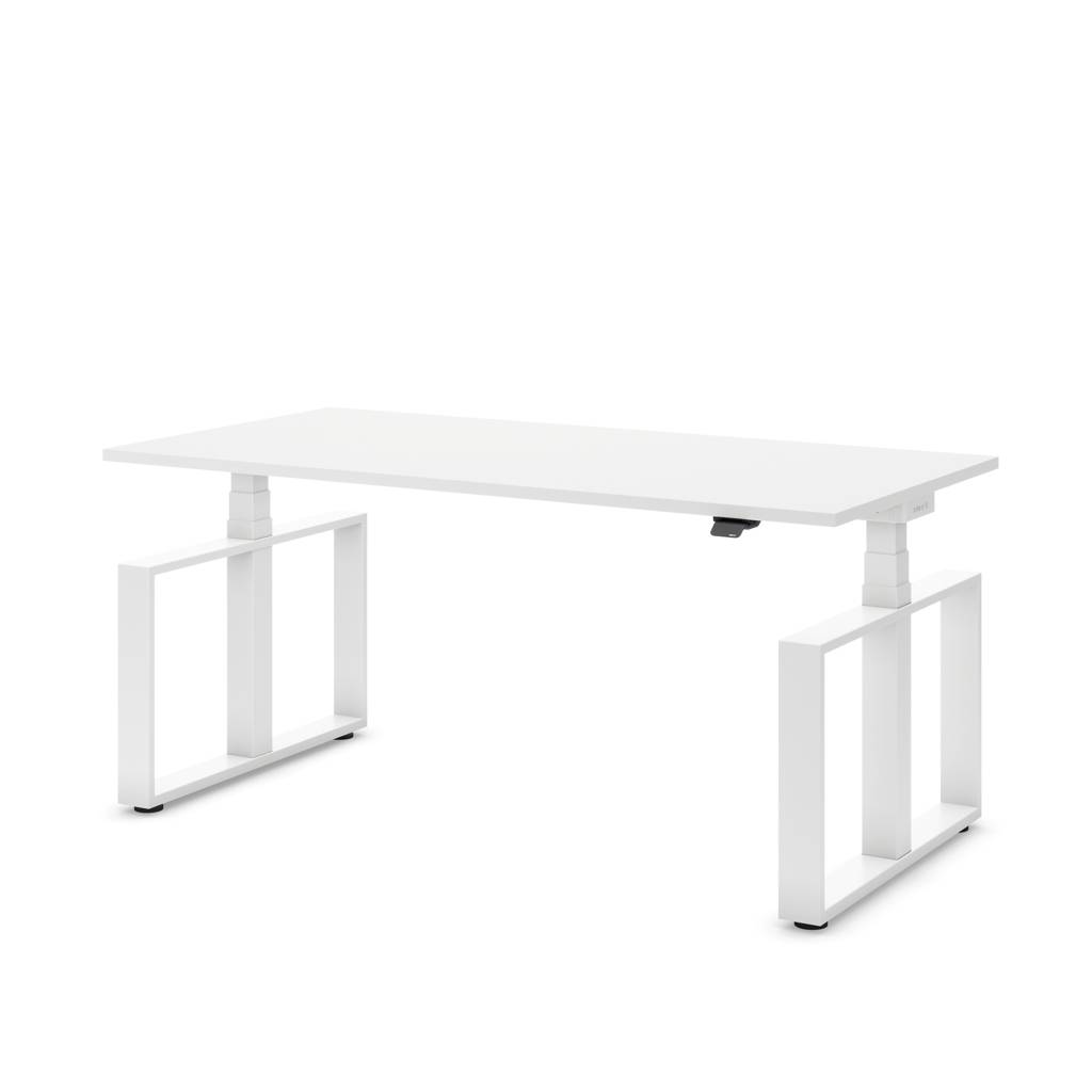 Masterlift Flex höhenverstellbarer Schreibtisch Stahl Edition | White Style